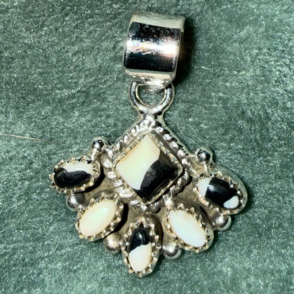 Sterling Silver White Buffalo Turquoise Pendant